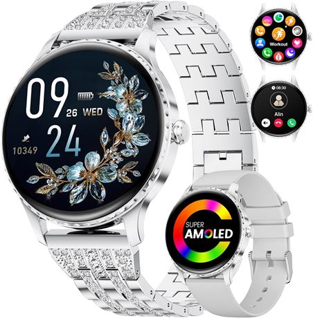 LIGE Women's Smart Watch, 1.32" AMOLED, 100+ Sports, Sleep Monitor, IP68