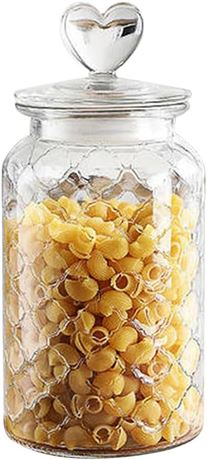 Bocal en verre ECYC 1350ml avec couvercle cœur stockage cuisine