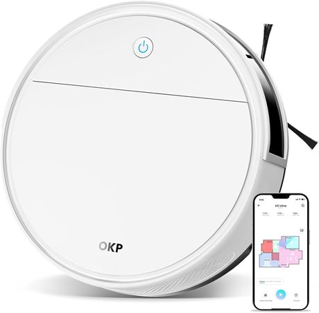 OKP K5 Ultra Robot Vacuum & Mop, 6000Pa Suction, ToF Navigation, 170min