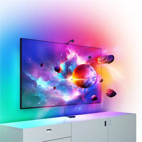4D LED Addressable Lighting Strip with Camera Starter Kit for 55 65 in TVs