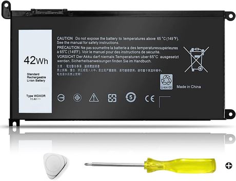 WDX0R Laptop Battery for Dell Inspiron 13/15 5000/7000 Series 42Wh