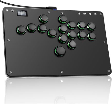 Sehawei R16 Arcade Controller, 16-Key RGB Fight Stick for PC, PS4, Switch