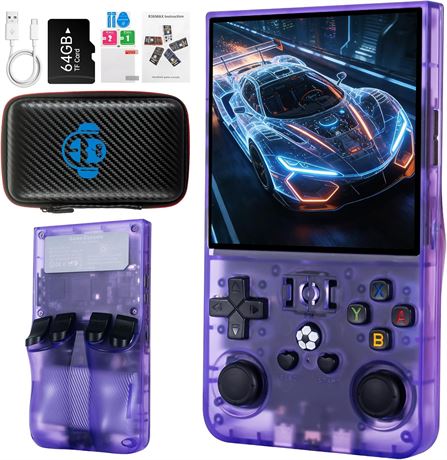 R36MAX Retro Handheld Console, 4.0in IPS HD, 4000mAh, 64GB, 30+ Emulators