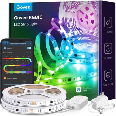 Govee 32.8ft LED Strip Lights RGBIC, App Control, Segmented Color (2x16.4ft)