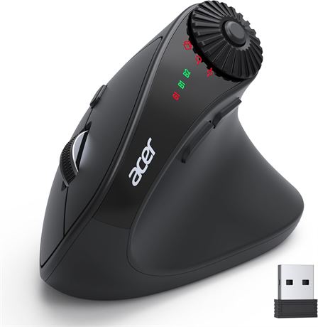 Acer Souris ergonomique sans fil verticale 4000 DPI Bluetooth BT5.2+2.4GHz