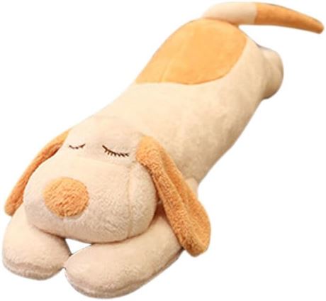 Coussin peluche chien long 23.6 pouces BIUBIULOVE blanc cadeau enfant doux