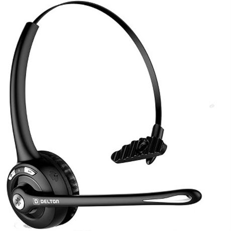 Delton 10X Bluetooth Headset, Over-Ear Wireless with Noise-Canceling Mic