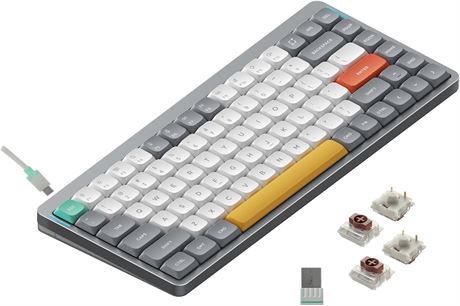 nuphy Air75 V2 Portable 75% Keyboard, Bluetooth/2.4G/USB-C Gateron Brown