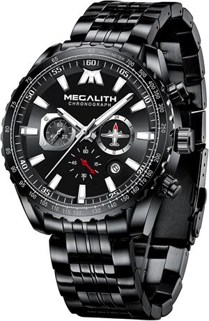 MEGALITH Mens Watches Waterproof Stainless Steel Chronograph Watch for Men
