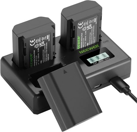 NEEWER NP-FZ100 Battery & USB Charger Set (3 2280mAh) for Sony A7