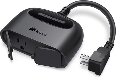 Kasa Outdoor Smart Plug 2-Socket Wi-Fi IP64 Alexa/Google/IFTTT, No Hub, Black