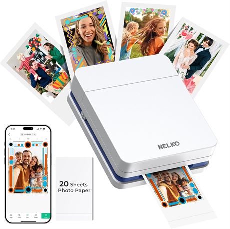 Nelko PP01 Color Portable Mini Photo Printer for iOS & Android