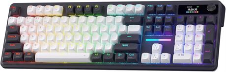 Redragon K762 Clavier de jeu sans fil avec  cran TFT, 104 touches, bruit