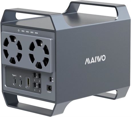 MAIWO Boîtier 4 Disques Durs 3.5" USB-C 10Gbps Aluminium Noir