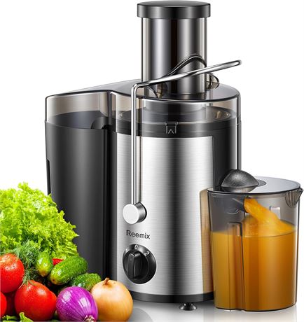 Extracteur Jus Reemix Goulot Large 800W Sans BPA Facile à Nettoyer