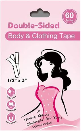 OKELA Double-Sided Fashion Clothing Tape, 60 Strips