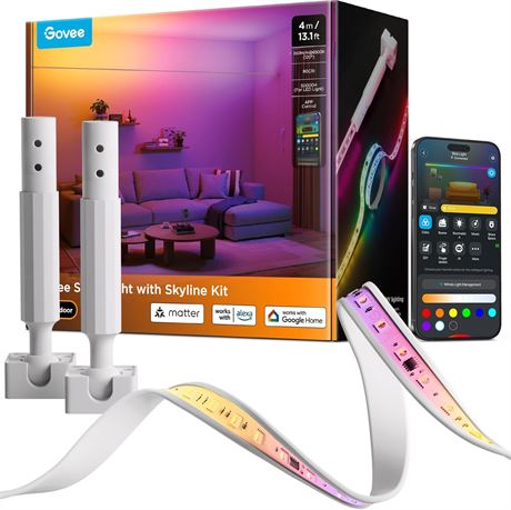 Govee Strip Light with Skyline Kit, 13.1ft RGBWWIC Smart LED Strip Lights