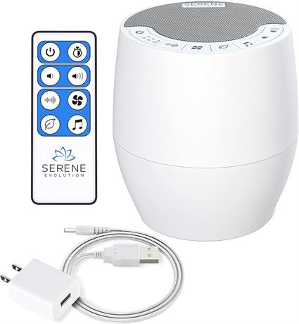 Serene Evolution White Noise Machine with 60 Sounds & Remote Control