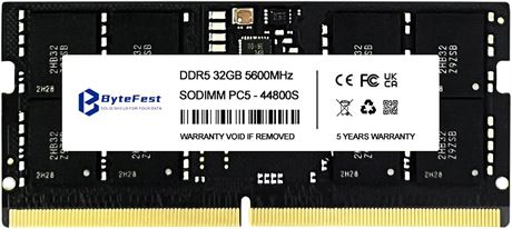 DDR5 RAM 32GB 5600MHz PC5-44800 CL46 1.1V SODIMM 262-Pin Laptop RAM