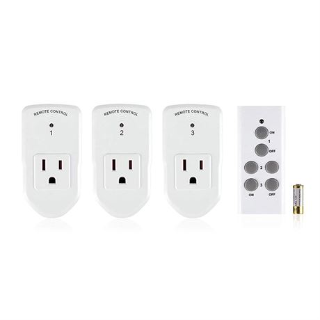 BN-LINK Wireless Remote Outlet Switch Kit, 3Rx-1Tx, 1200W, White