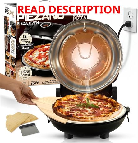 PIEZANO Pizza Oven by Granitestone - 12-In Electric Countertop, Ceramic Stone