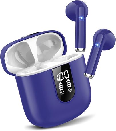 Navy Blue Wireless Earbuds - Bluetooth 5.3