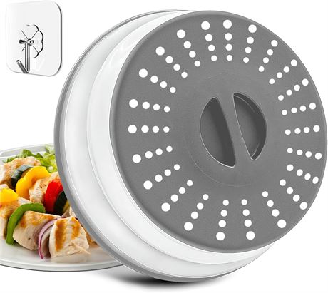 Couvercle Micro-ondes Repliable Gris Protection