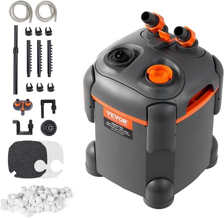 VEVOR Aquarium Canister Filter 172GPH, 20-35 Gallon, Submersible, 8W
