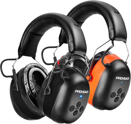 PROHEAR 037 Ear Pads BT 5.3 Hearing Protection Earmuffs 30dB SNR Black/Orange