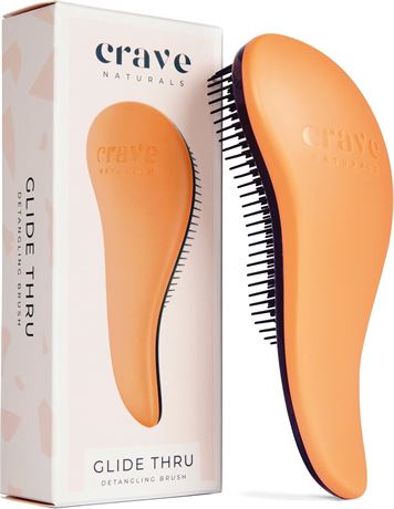 Crave Naturals Glide Thru Detangling Brush for Adults & Kids, Coral