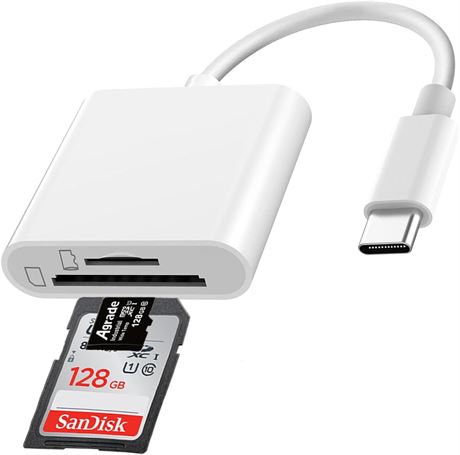 USB C Micro SD Card Reader Dual Slot Memory Card Adapter for iPhone Mac