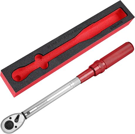 UYECOVE 1/2-Inch Torque Wrench, 10-160 FT.LB, with Storage Tray, Red
