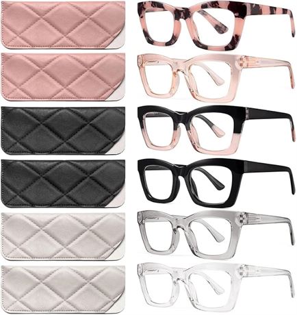 CCVOO Blue Light Reading Glasses for Women, UV400 Protection Readers