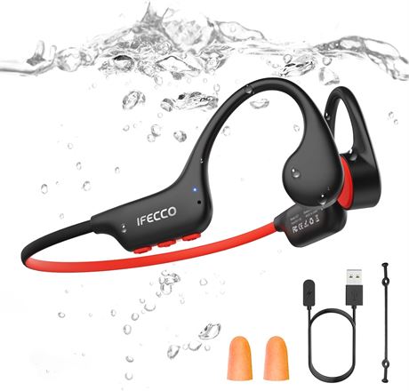 IFECCO Waterproof Headphones Swimming IP68 Bone Conduction Bluetooth 6.0 8G