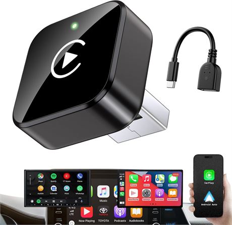 Teeran CarPlay Wireless Adapter USB-C/USB-A Plug & Play, fast & stable