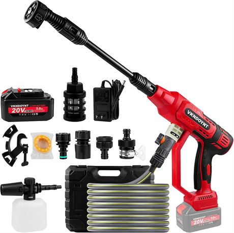 Cordless Pressure Washer 2000 PSI, 5.0Ah Battery, Brushless, 6-in-1 Nozzle