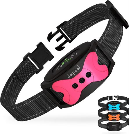 DogRook Rechargeable Bark Collar - No Shock - 2 Vibration Beep - 8-110 lb
