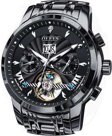 OLEVS Men’s Automatic Skeleton Watch Stainless Steel Luminous