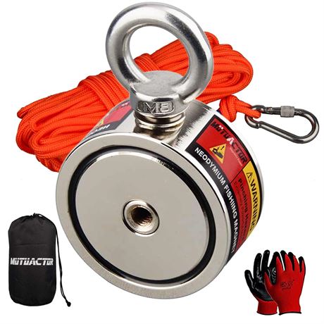 MUTUACTOR aimant pêche néodyme double face 265lbs*2 avec corde 20m