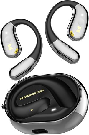 Monster Open Ear AC360 Wireless Bluetooth Earphone, 24h Battery, IPX5, Black