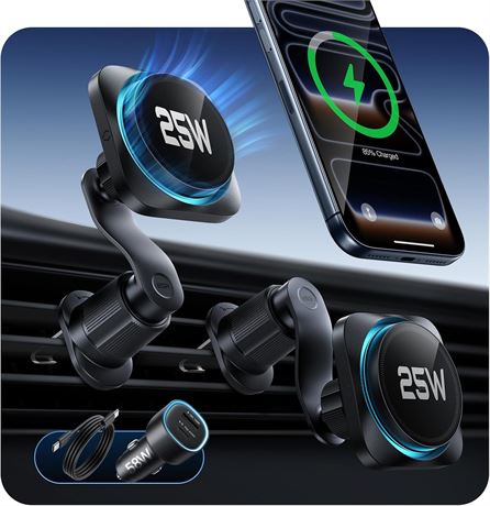 ESR OmniLock Qi2.2 25W MagSafe Car Charger with CryoBoost, 360  Rotatable