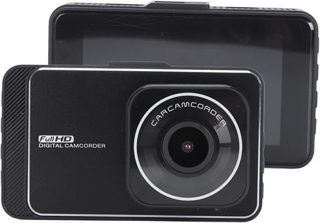 Cam ra dash HD 1080p, LCD 7,6 cm, grand angle, enregistrement en boucle
