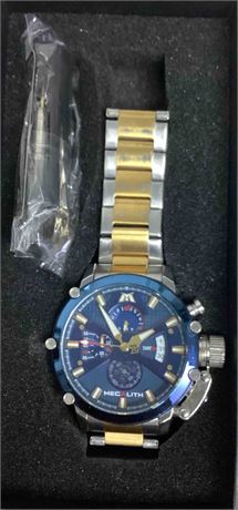 Montre MEGALITH homme, acier inox, chronographe étanche