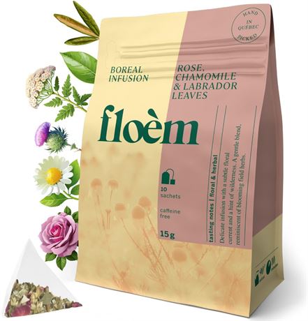 Flo m Rose & Chamomile Decaf Herbal Tea Bags
