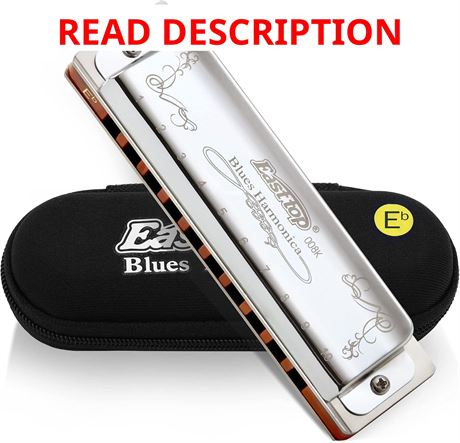 East Top Diatonic Harmonica in Eb, 10 Holes, 20 Tones, 008K Silver Cover