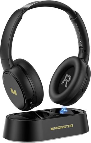 Monster TVlink 300 Wireless Headphones with Transmitter & Charging Base,45H