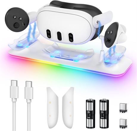 Dock de charge YUANHOT pour Meta Quest 3S/Quest 3 avec magn tique et support