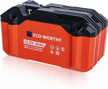Batterie LiFePO4 ECO-WORTHY 12V 20Ah, 4000 cycles, camping/pêche
