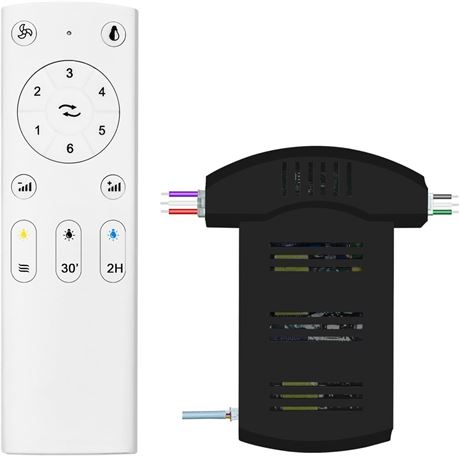 Universal Ceiling Fan Remote Kit   3-in-1, 6-Speed Wireless FanLight Pairing