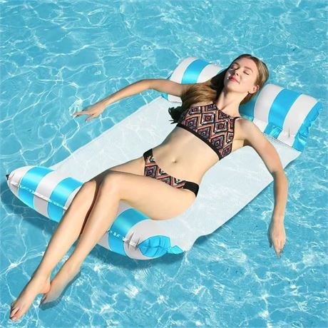 MEMOVAN 4-in-1 Floating Pool Hammock Inflatable Water Lounger Chair Saddle